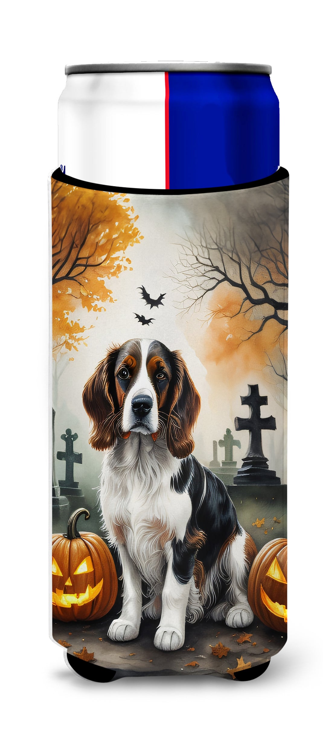 Buy this Welsh Springer Spaniel Spooky Halloween Hugger for Ultra Slim Cans