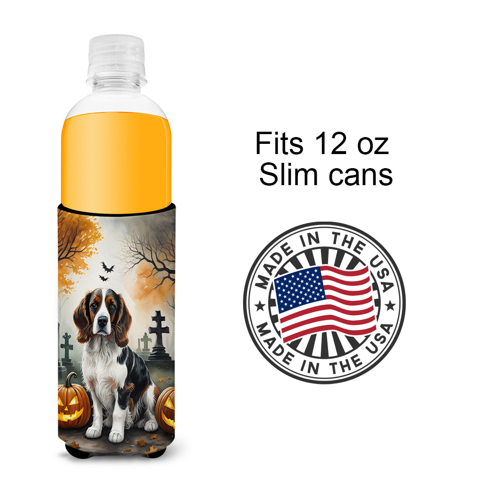 Welsh Springer Spaniel Spooky Halloween Hugger for Ultra Slim Cans