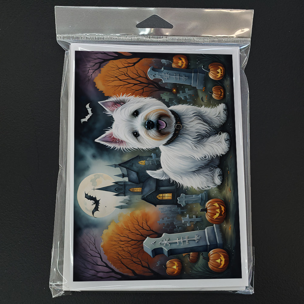 Westie Spooky Halloween Greeting Cards and Envelopes Pack of 8  the-store.com.