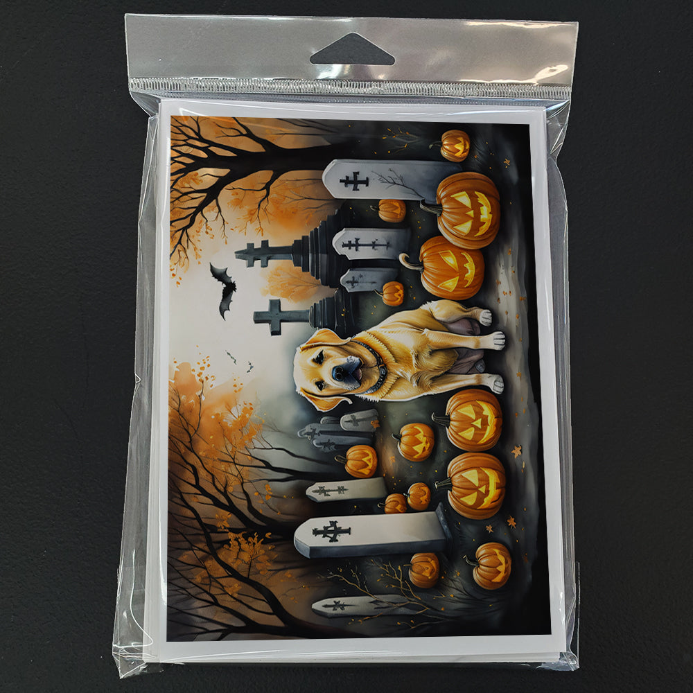 Yellow Labrador Retriever Spooky Halloween Greeting Cards and Envelopes Pack of 8  the-store.com.