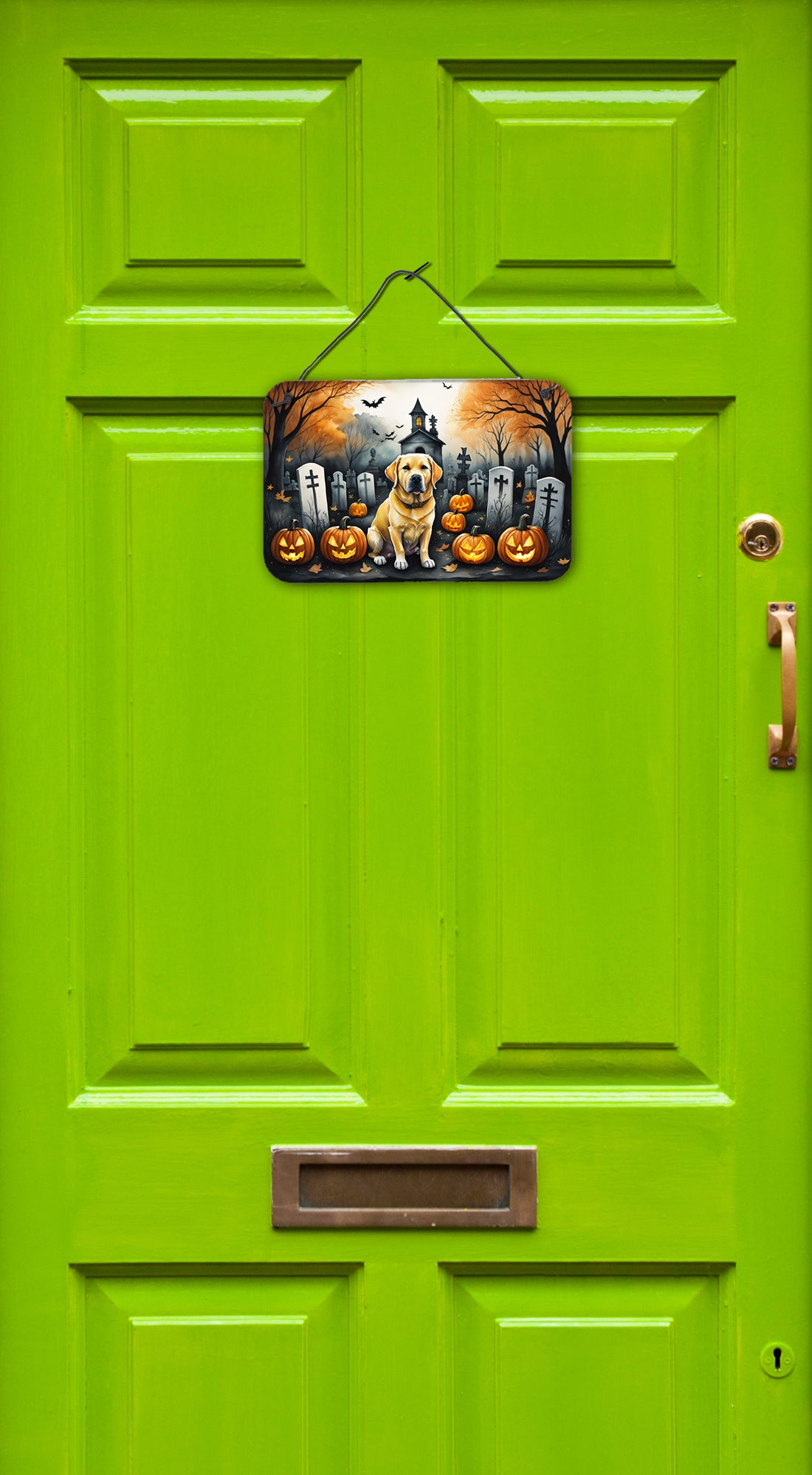 Yellow Labrador Retriever Spooky Halloween Wall or Door Hanging Prints  the-store.com.