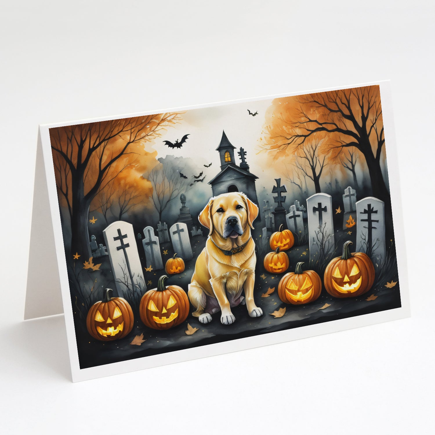 Buy this Yellow Labrador Retriever Spooky Halloween Greeting Cards and Envelopes Pack of 8