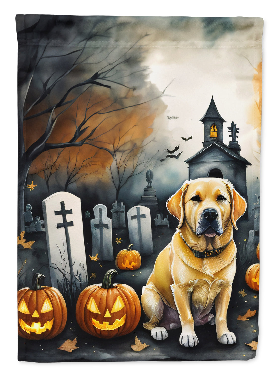 Buy this Yellow Labrador Retriever Spooky Halloween Garden Flag