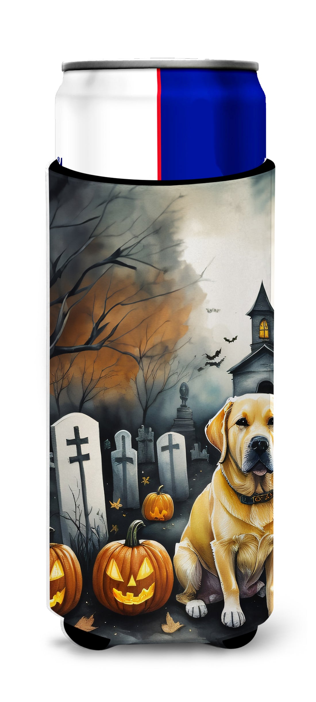 Buy this Yellow Labrador Retriever Spooky Halloween Hugger for Ultra Slim Cans