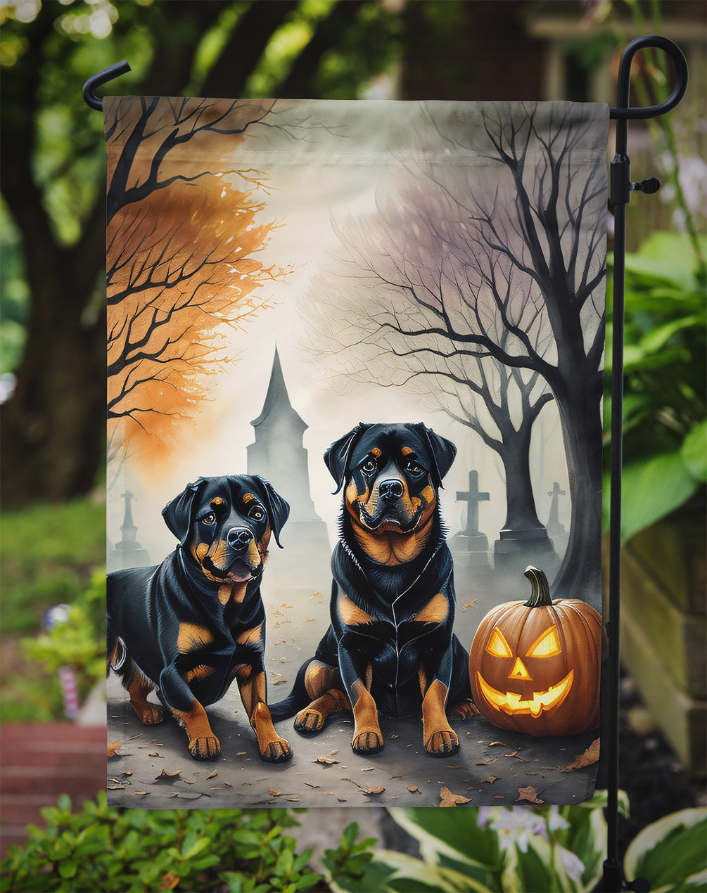 Rottweiler Spooky Halloween Garden Flag  the-store.com.