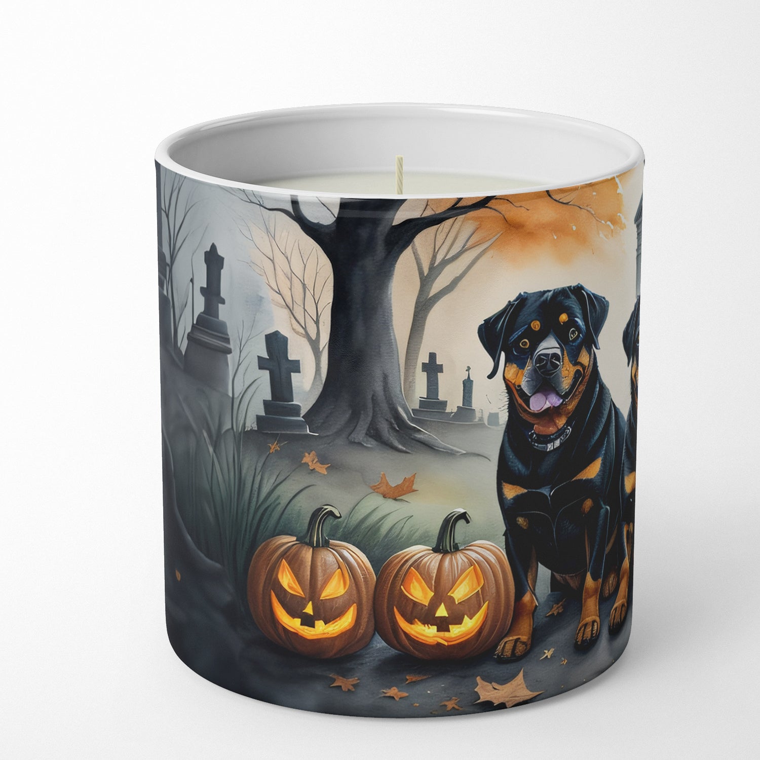 Rottweiler Spooky Halloween Decorative Soy Candle