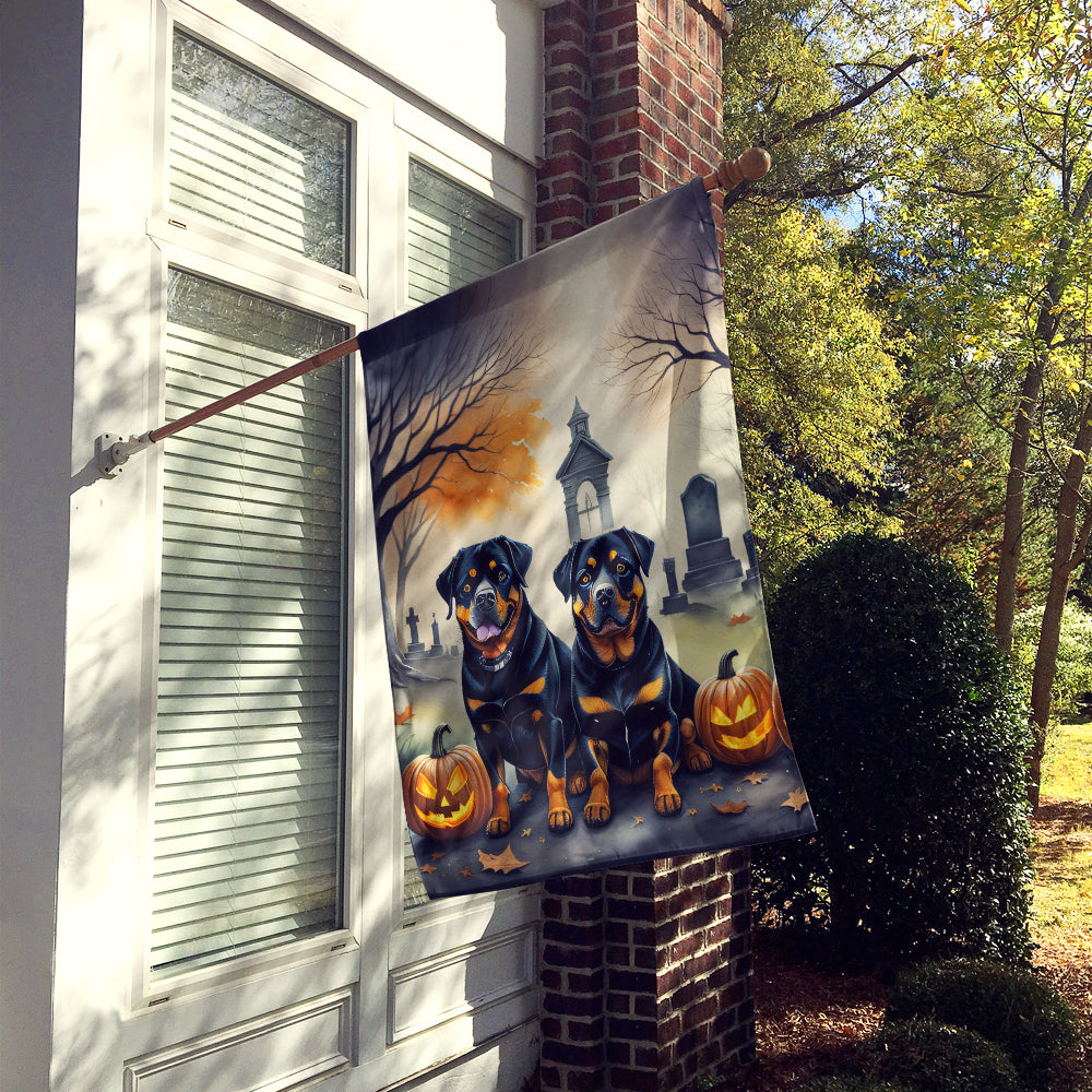 Rottweiler Spooky Halloween House Flag