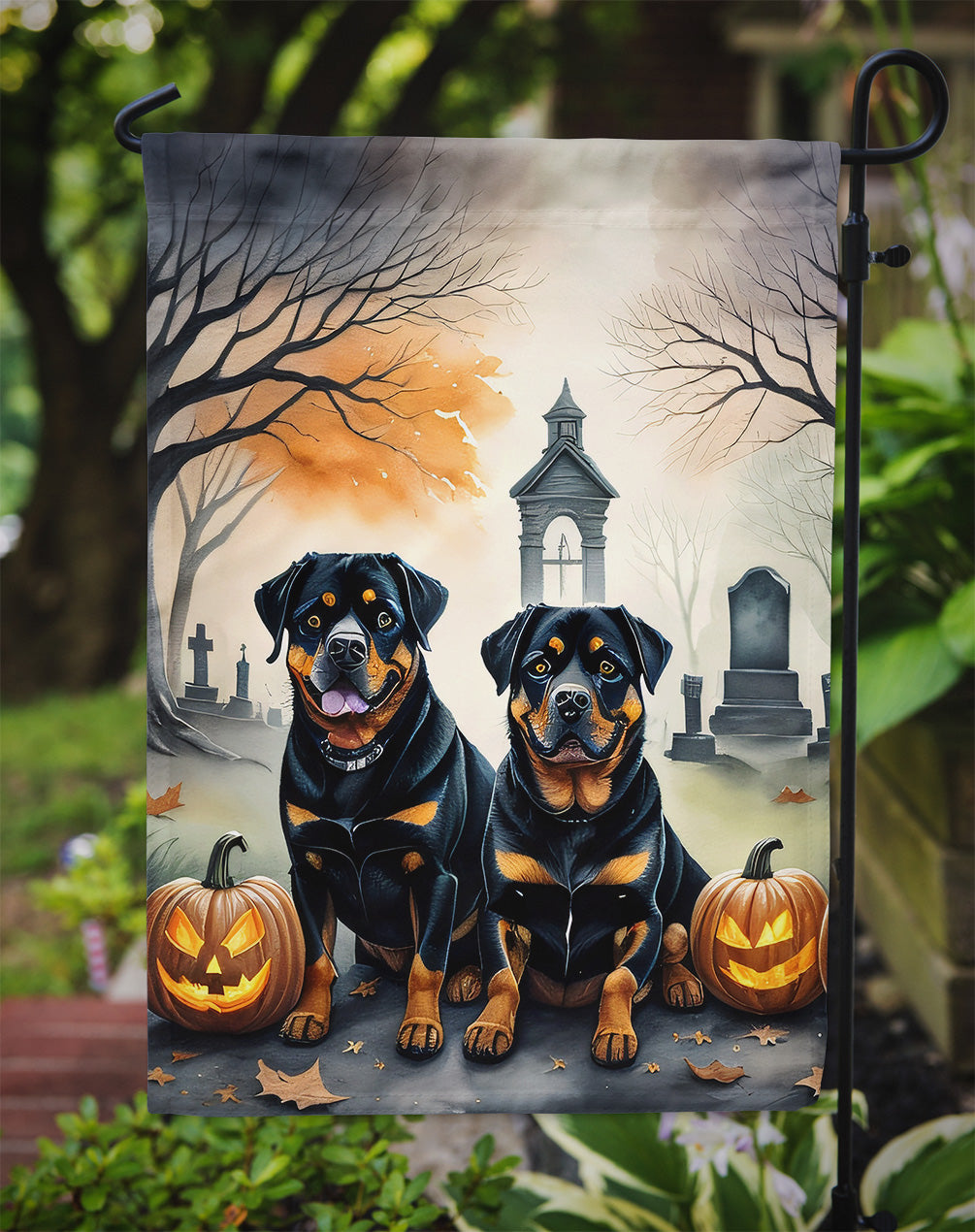 Rottweiler Spooky Halloween Garden Flag  the-store.com.