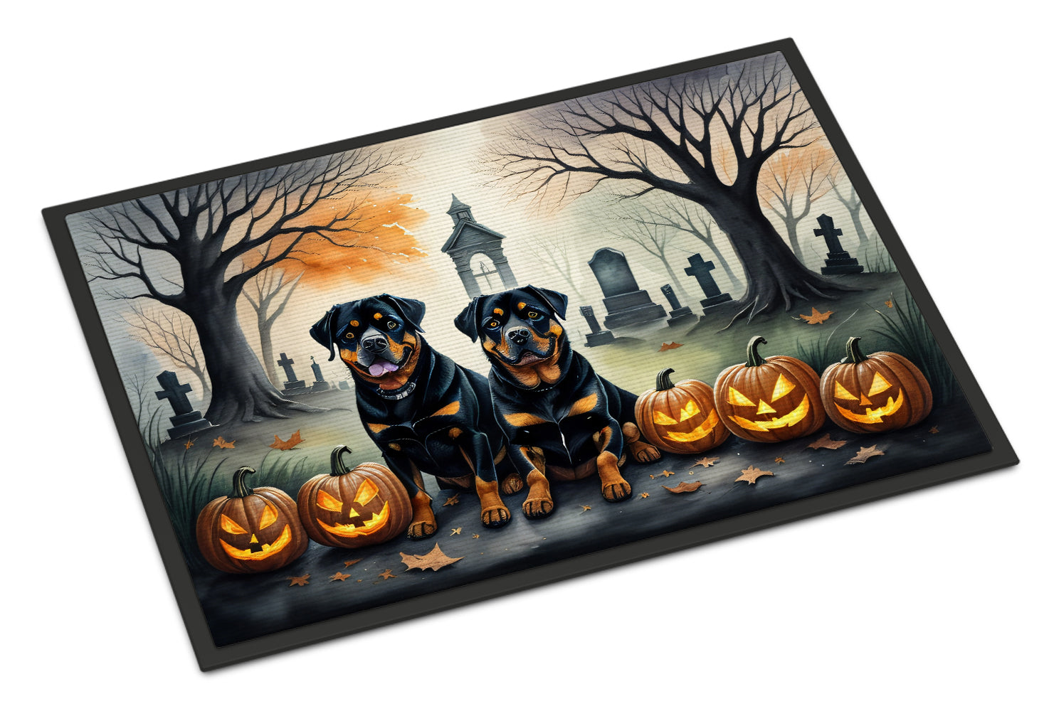 Buy this Rottweiler Spooky Halloween Indoor or Outdoor Mat 24x36