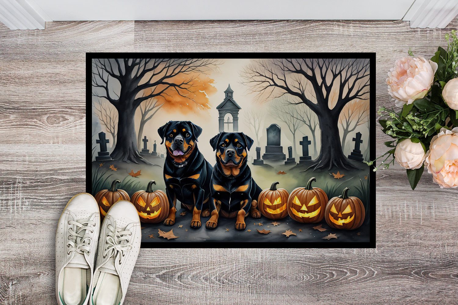 Buy this Rottweiler Spooky Halloween Doormat 18x27