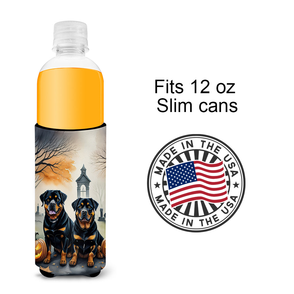 Rottweiler Spooky Halloween Hugger for Ultra Slim Cans