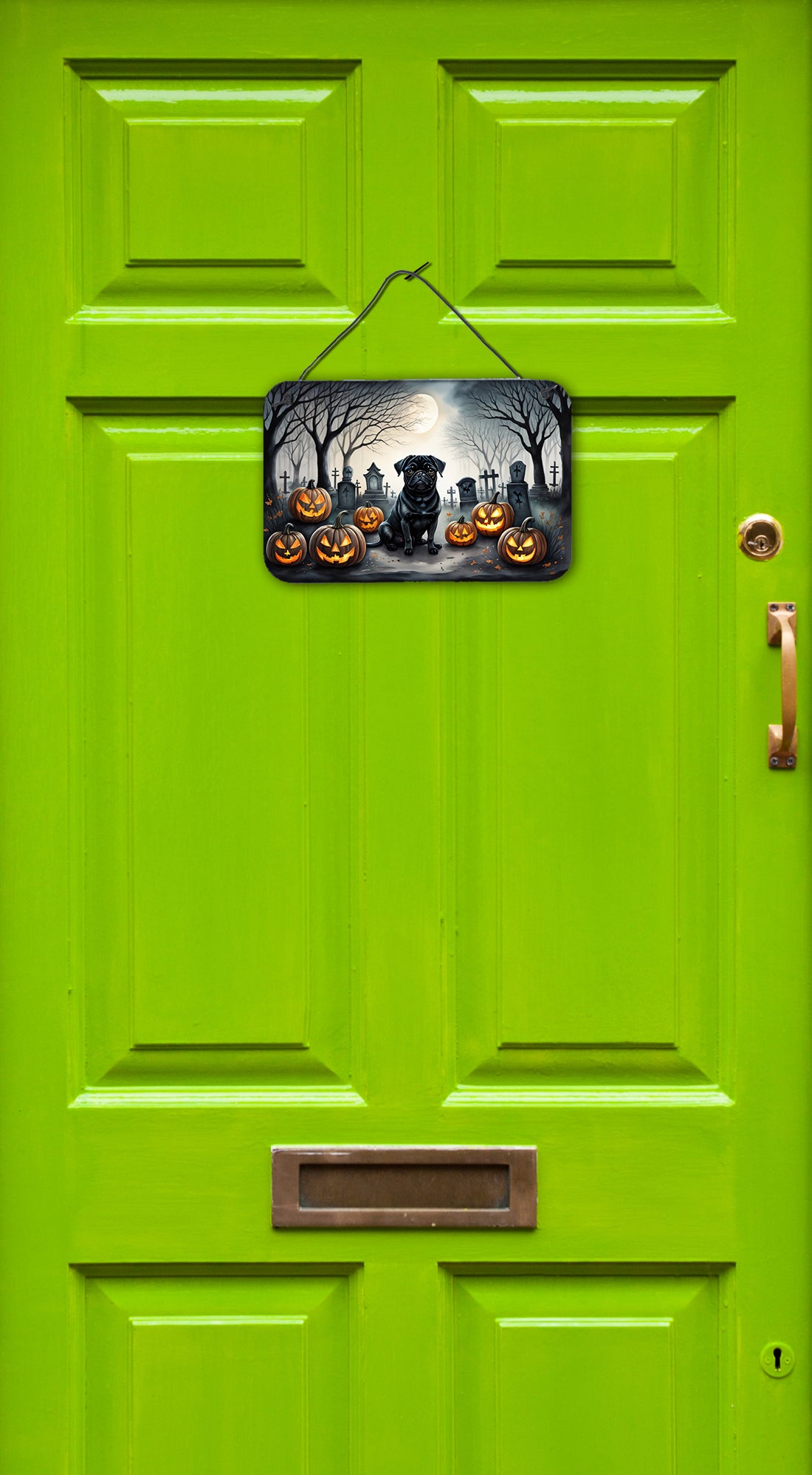 Buy this Black Pug Spooky Halloween Wall or Door Hanging Prints