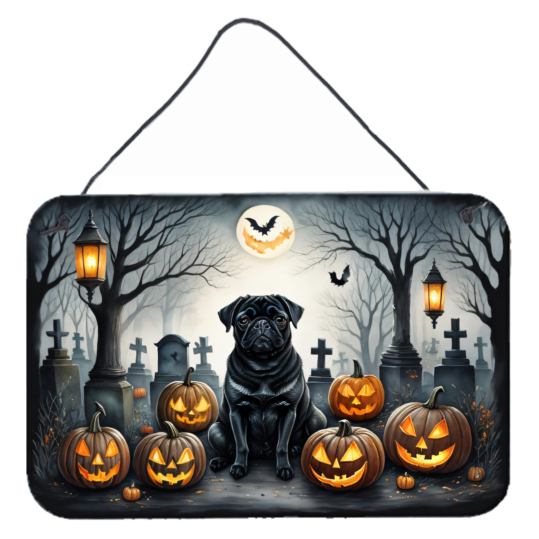 Buy this Black Pug Spooky Halloween Wall or Door Hanging Prints