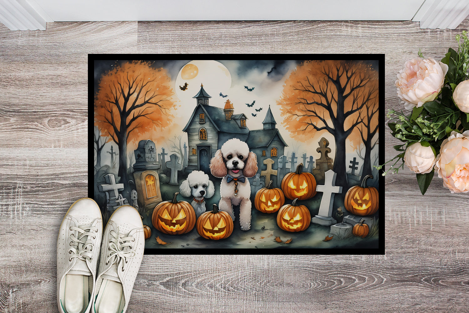 Poodle Spooky Halloween Indoor or Outdoor Mat 24x36