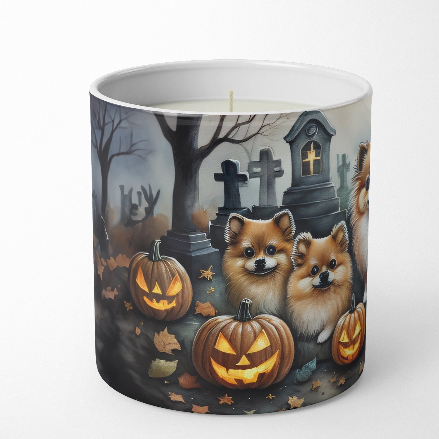 Pomeranian Spooky Halloween Decorative Soy Candle