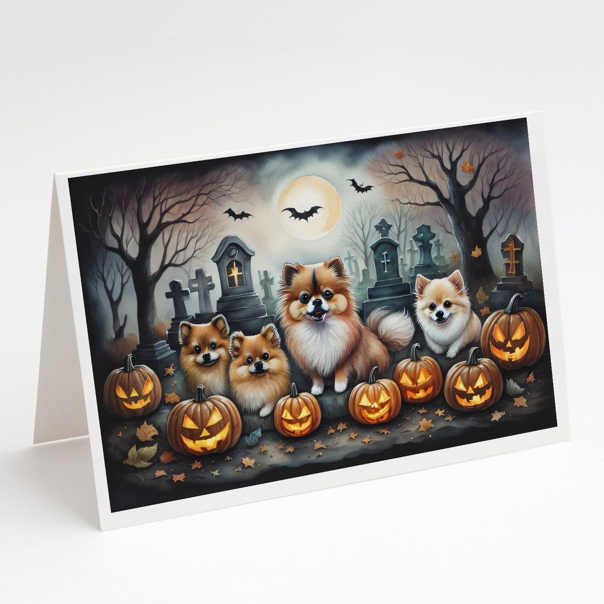 Buy this Pomeranian Spooky Halloween Greeting Cards and Envelopes Pack of 8