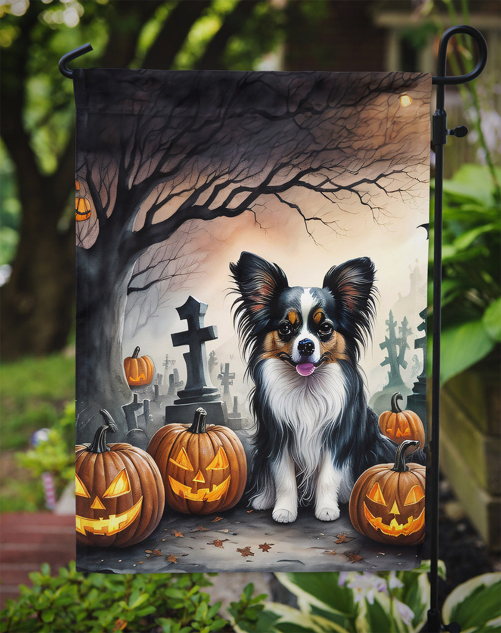 Papillon Spooky Halloween Garden Flag