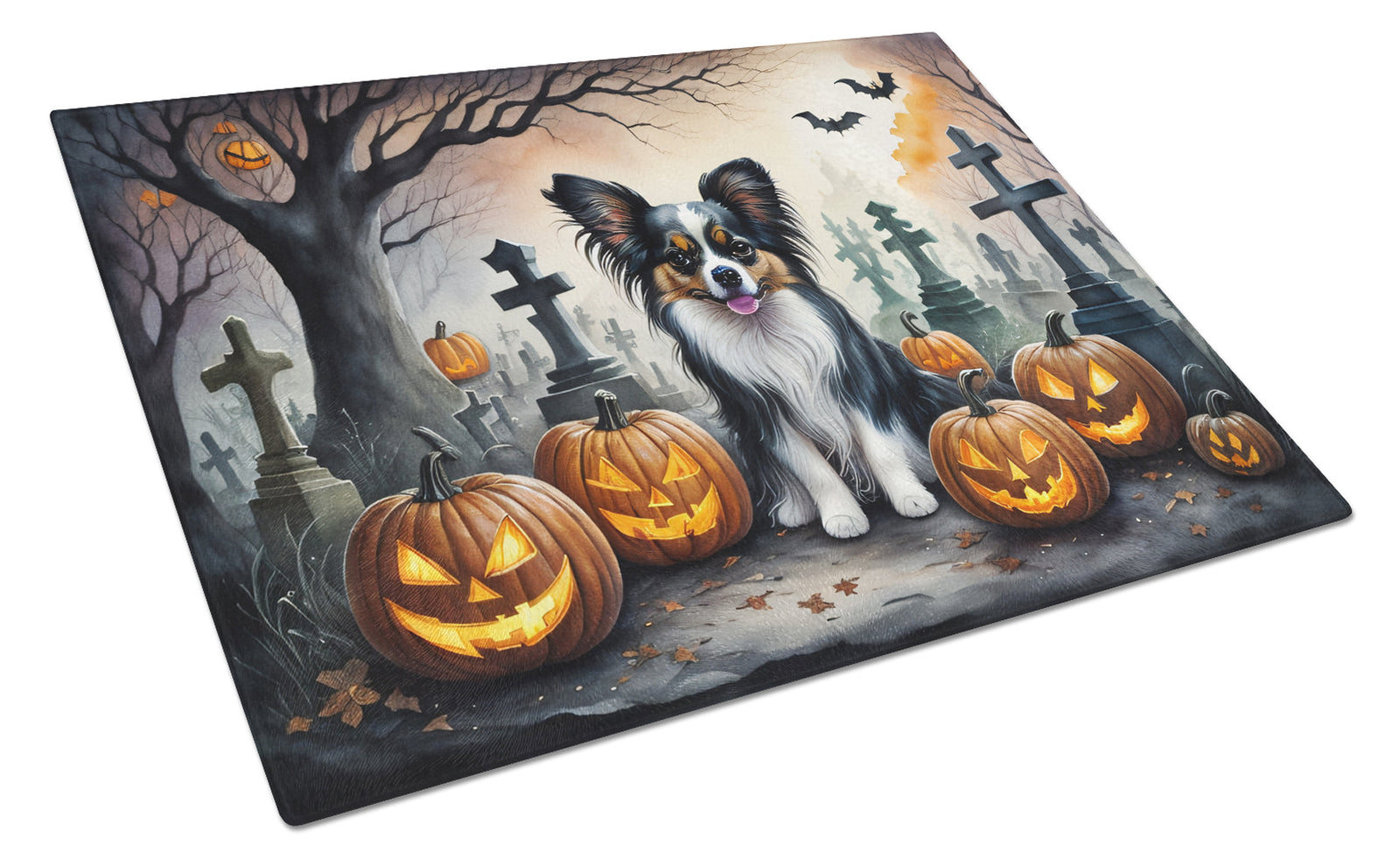 Buy this Papillon Spooky Halloween Glass Cutting Board Large