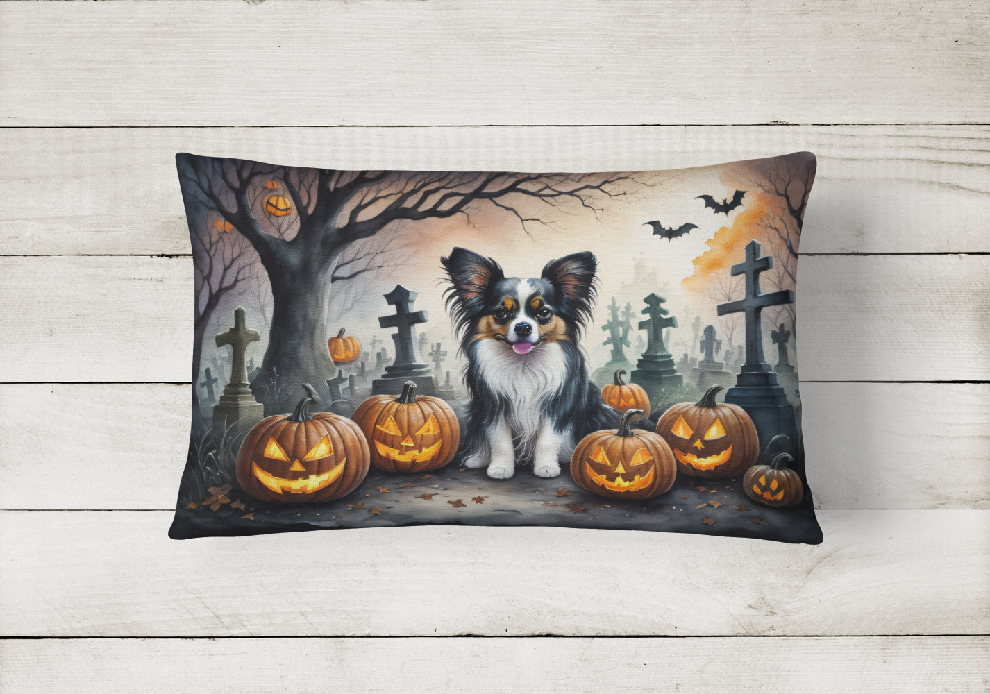 Buy this Papillon Spooky Halloween Fabric Decorative Pillow