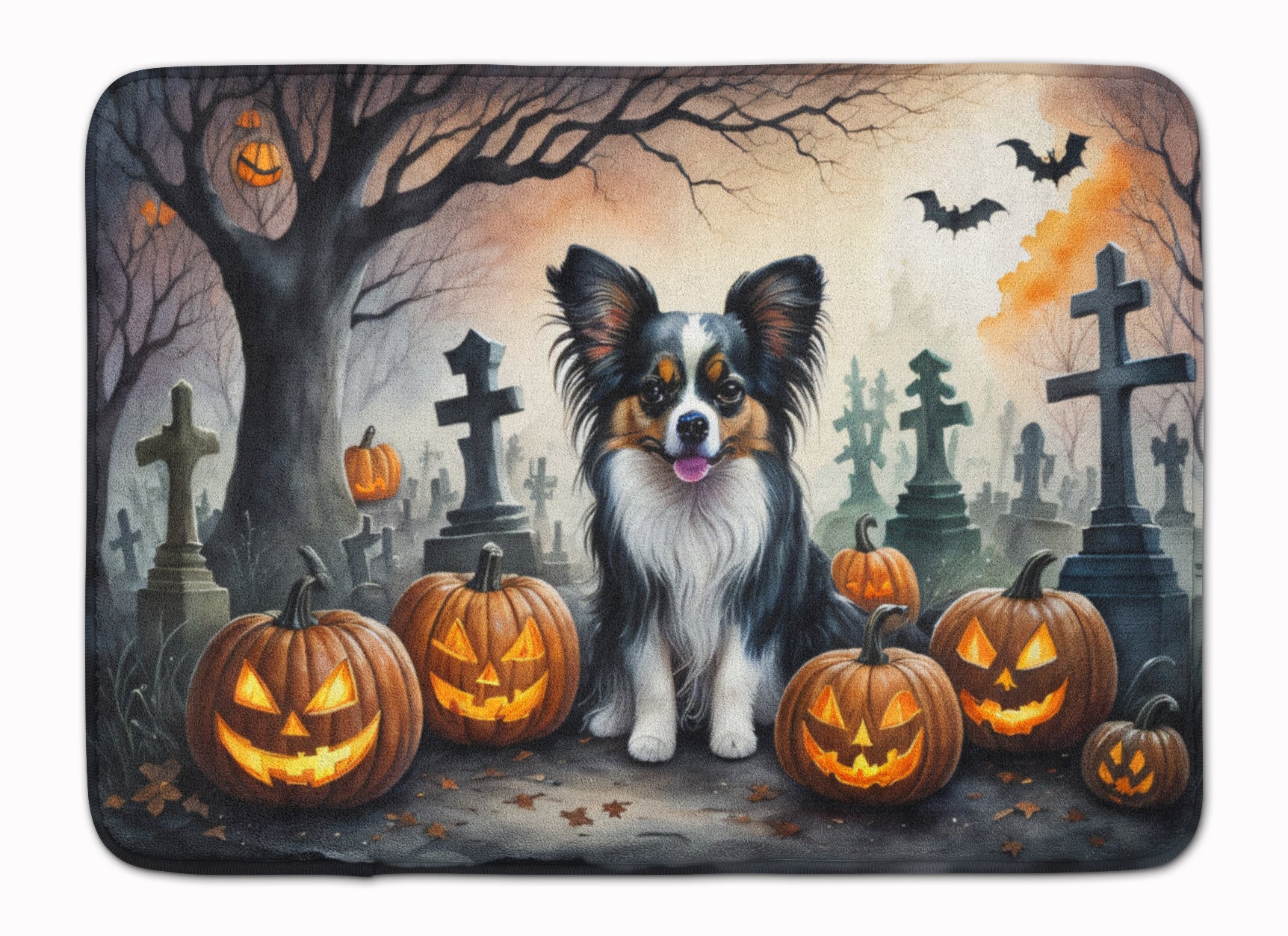 Buy this Papillon Spooky Halloween Memory Foam Kitchen Mat