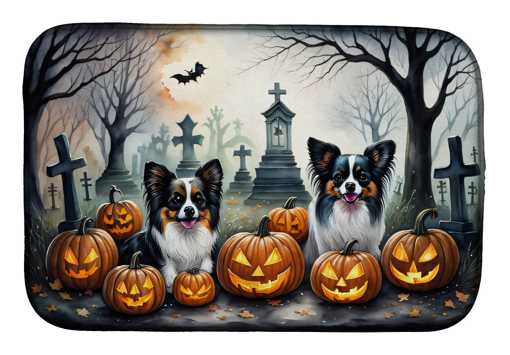 Buy this Papillon Spooky Halloween Dish Drying Mat