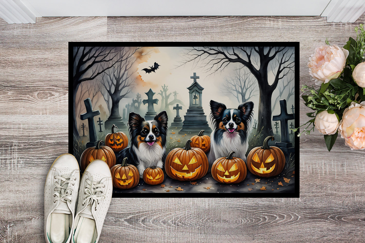 Buy this Papillon Spooky Halloween Doormat 18x27