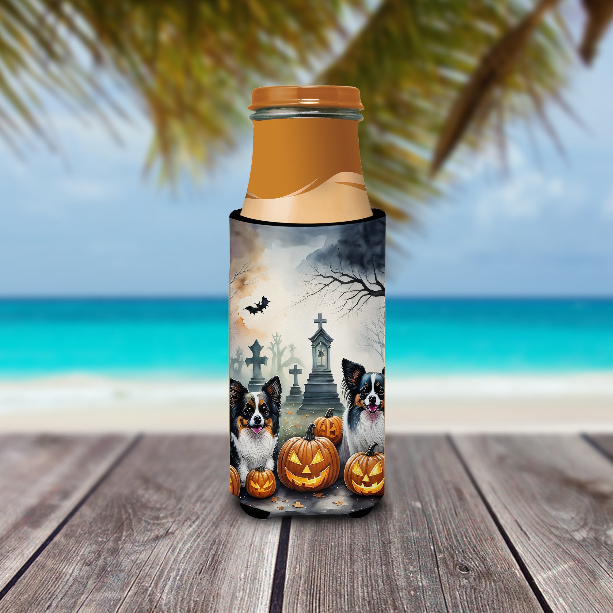 Papillon Spooky Halloween Hugger for Ultra Slim Cans