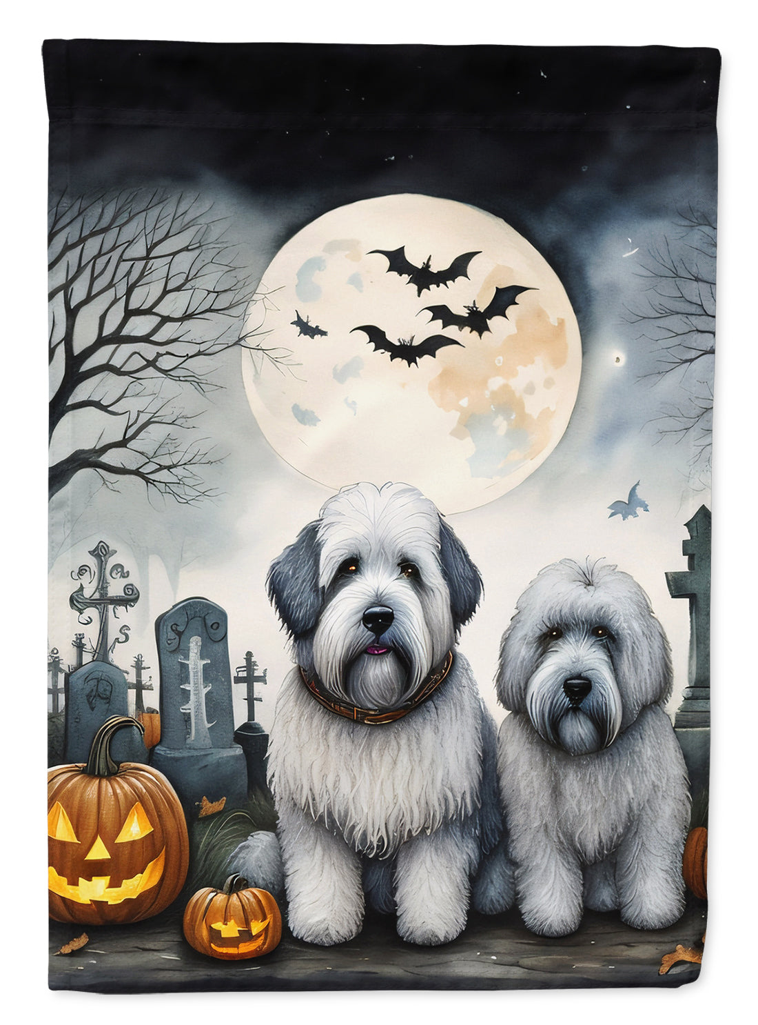 Buy this Old English Sheepdog Spooky Halloween House Flag