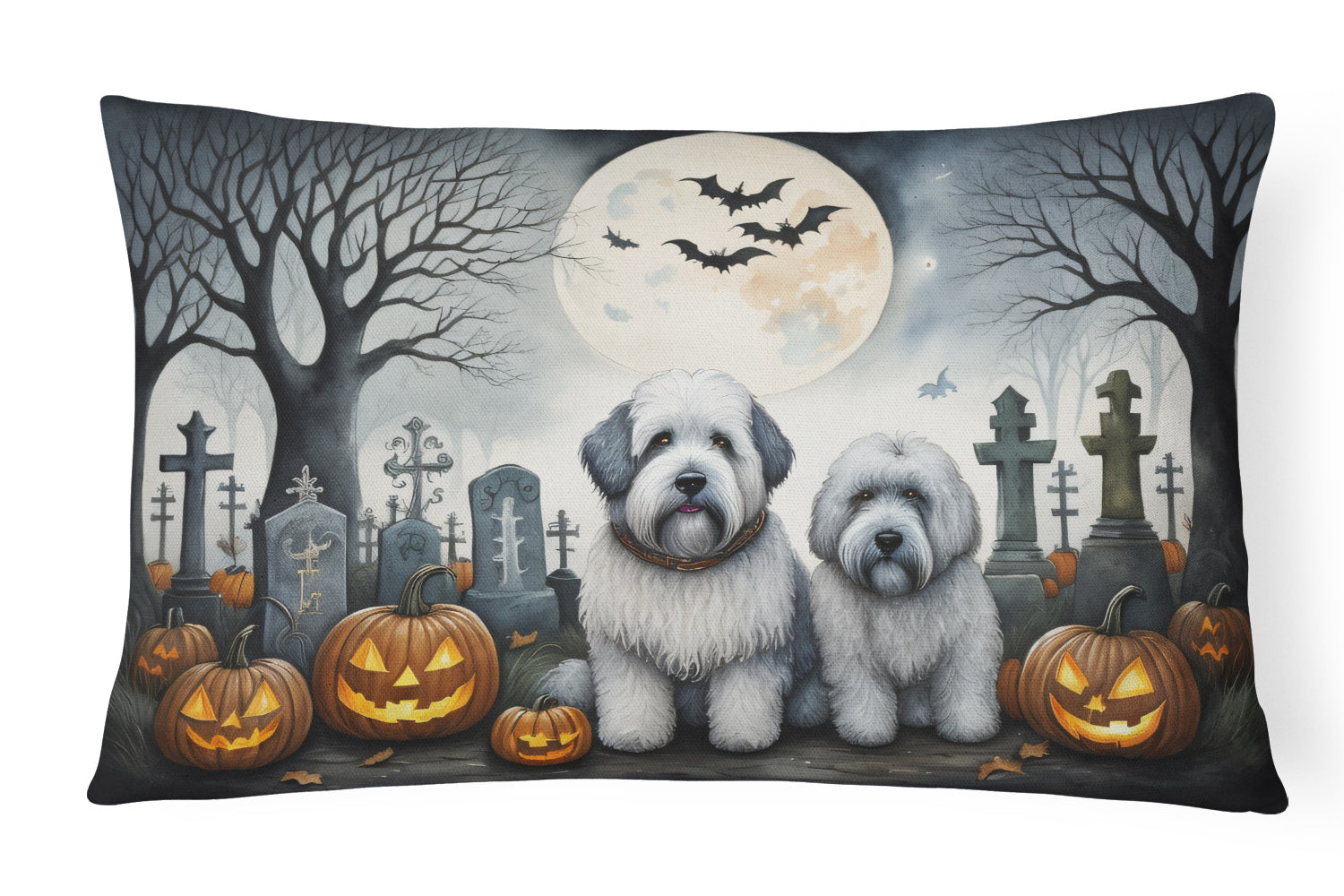 Buy this Old English Sheepdog Spooky Halloween Fabric Decorative Pillow