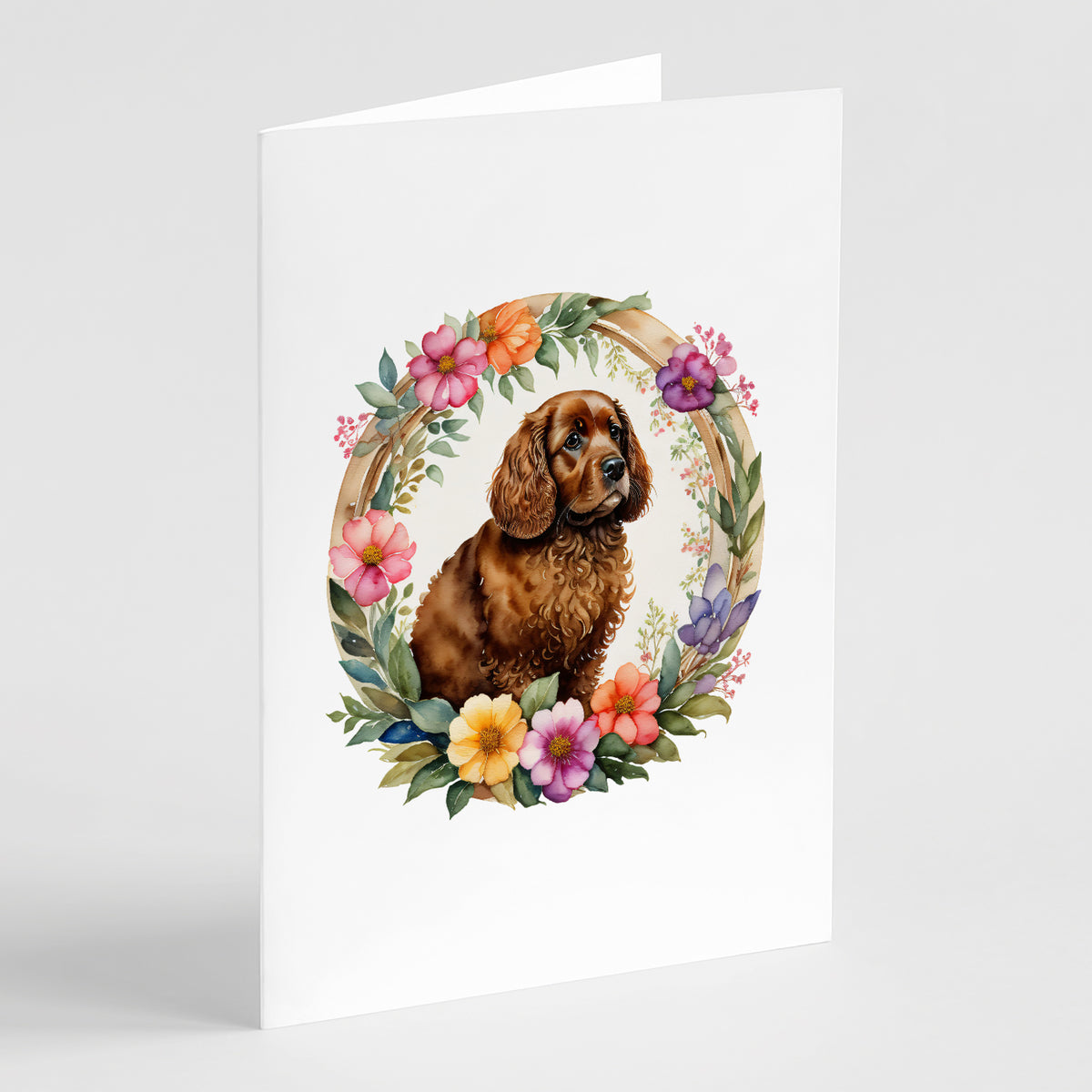 Buy this American Water Spaniel and Flowers Greeting Cards and Envelopes Pack of 8