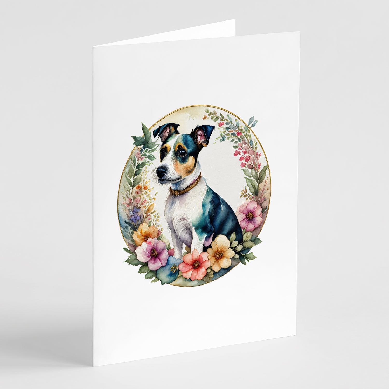 Buy this Jack Russell Terrier and Flowers Greeting Cards and Envelopes Pack of 8