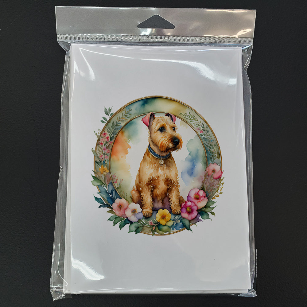 Lakeland Terrier and Flowers Greeting Cards and Envelopes Pack of 8  the-store.com.