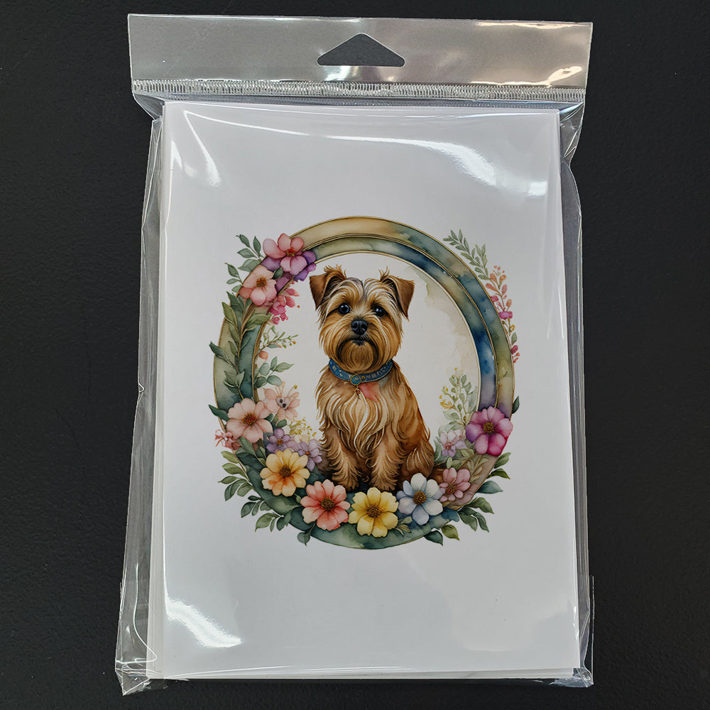 Norfolk Terrier and Flowers Greeting Cards and Envelopes Pack of 8  the-store.com.