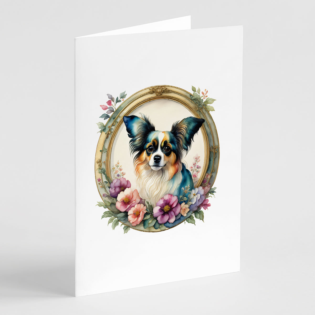 Buy this Papillon and Flowers Greeting Cards and Envelopes Pack of 8