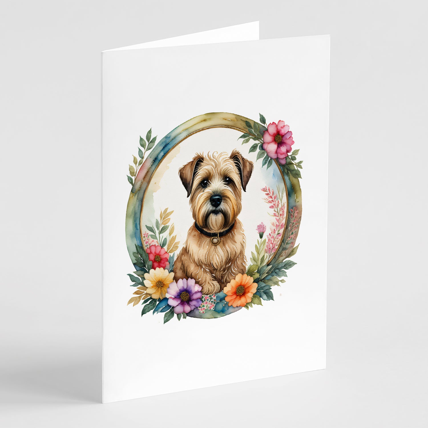 Buy this Wheaten Terrier and Flowers Greeting Cards and Envelopes Pack of 8