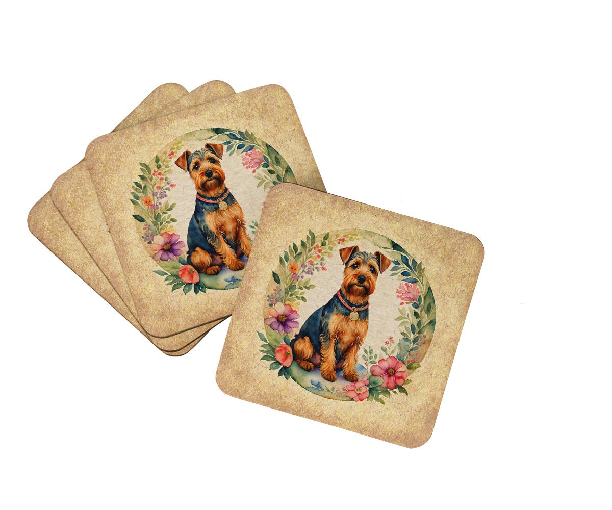 Buy this Welsh Terrier and Flowers Foam Coasters