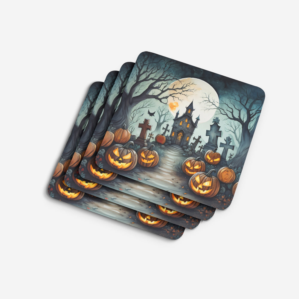 Graveyard Spooky Halloween Foam Coaster Set of 4  the-store.com.