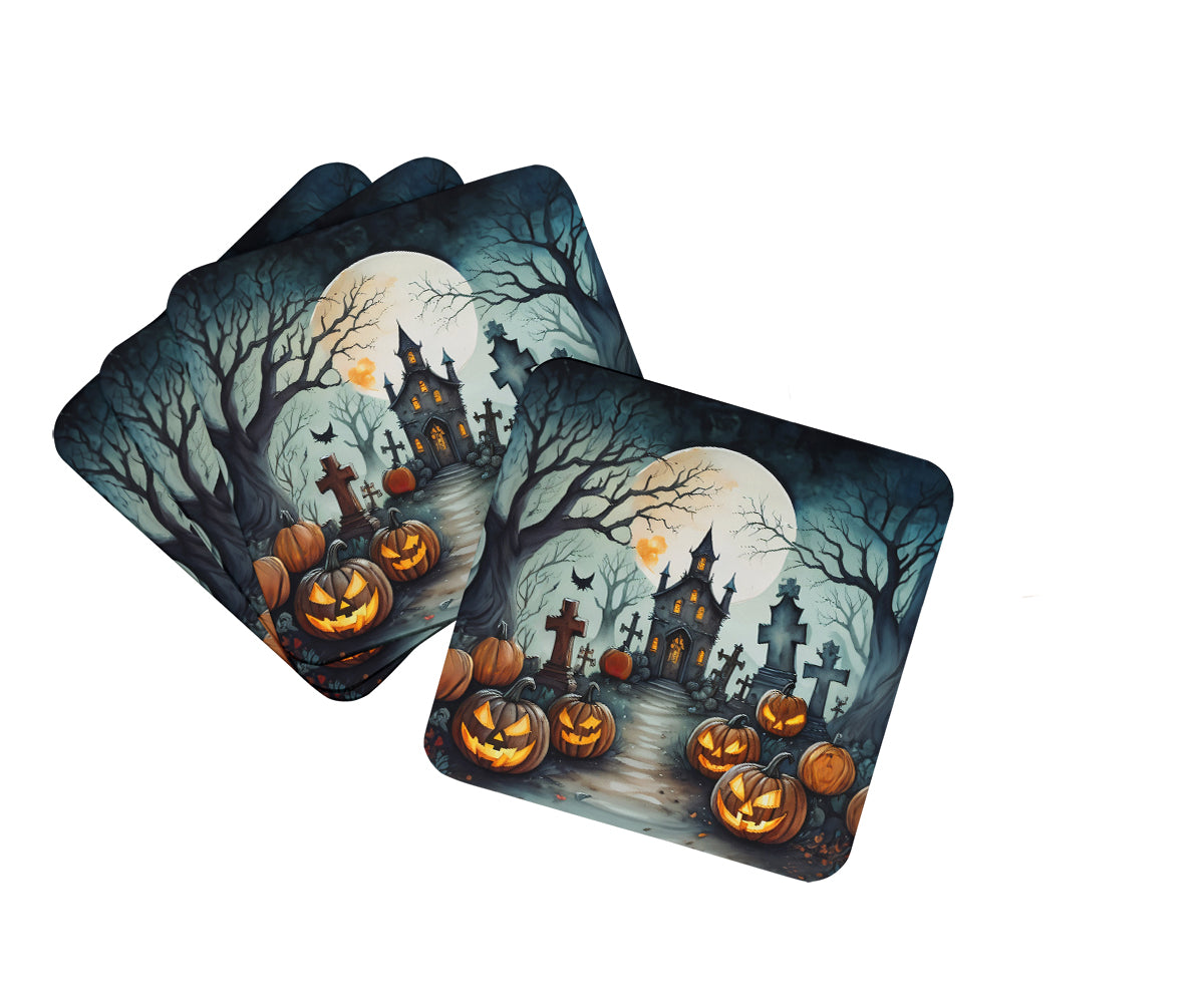 Buy this Graveyard Spooky Halloween Foam Coaster Set of 4