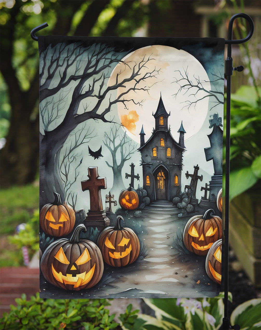 Graveyard Spooky Halloween Garden Flag