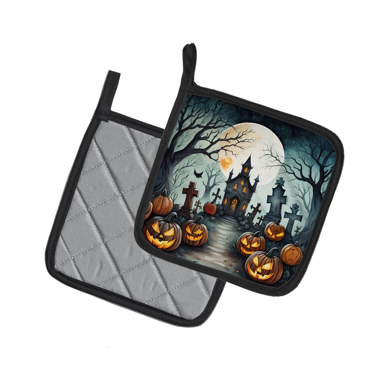 Buy this Graveyard Spooky Halloween Pair of Pot Holders