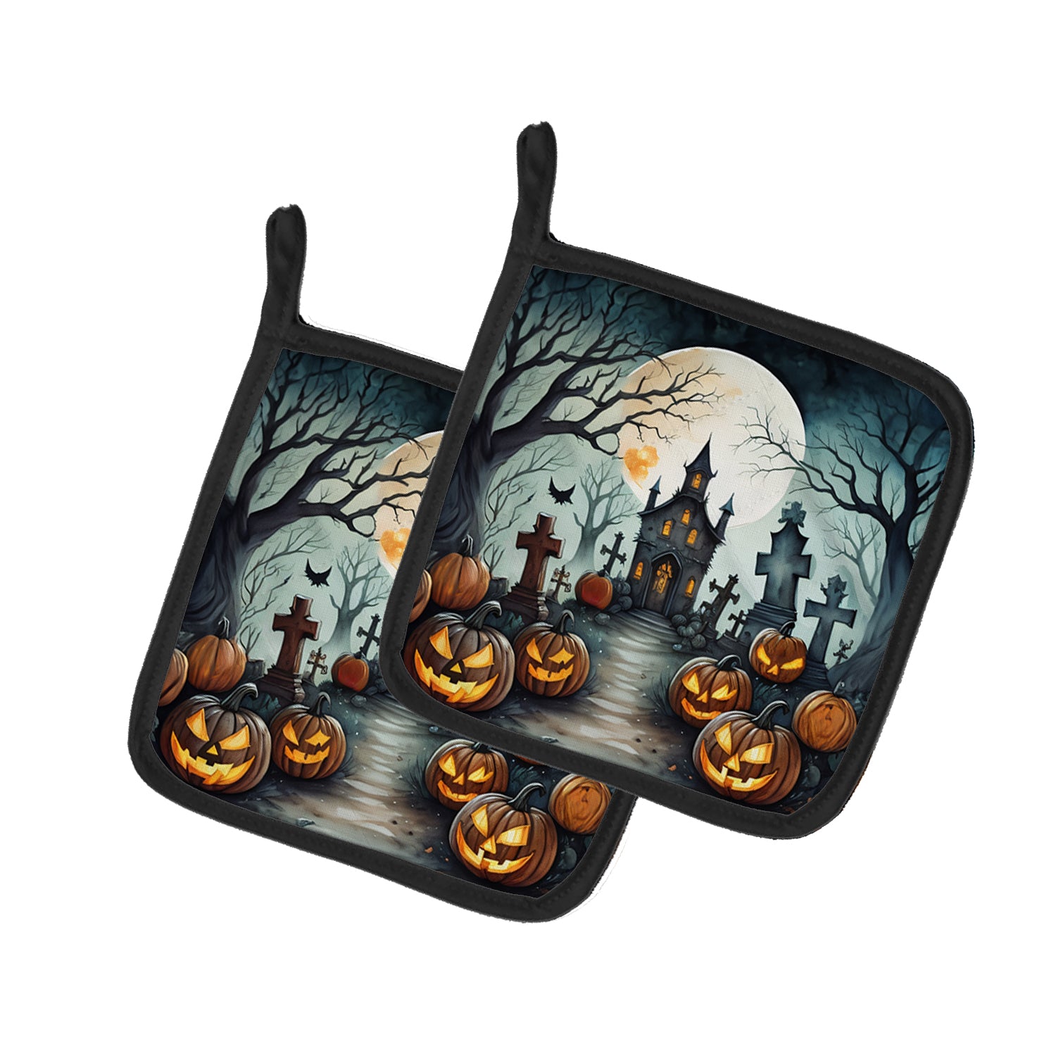 Buy this Graveyard Spooky Halloween Pair of Pot Holders