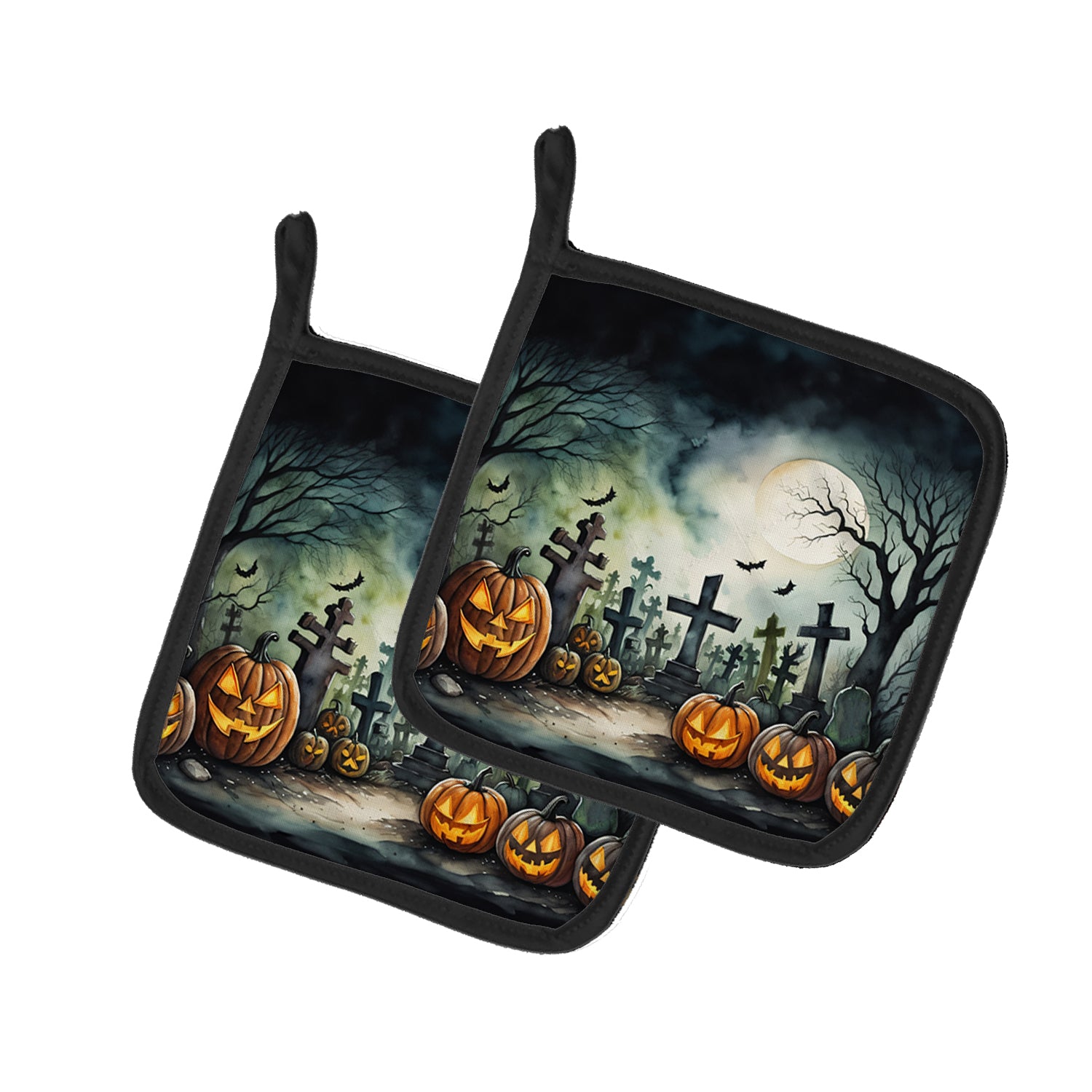 Buy this Graveyard Spooky Halloween Pair of Pot Holders