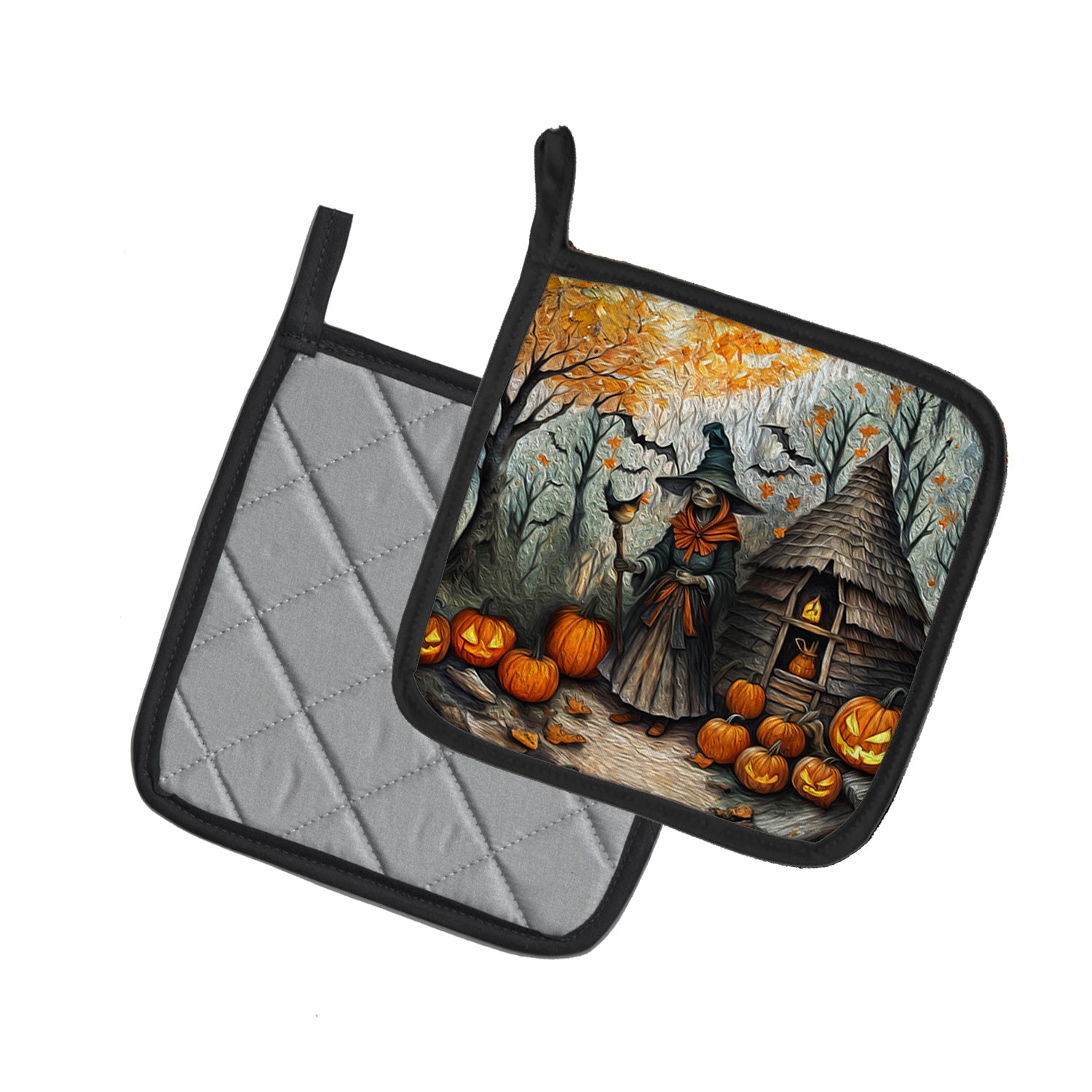 Slavic Witch Spooky Halloween Pair of Pot Holders  the-store.com.