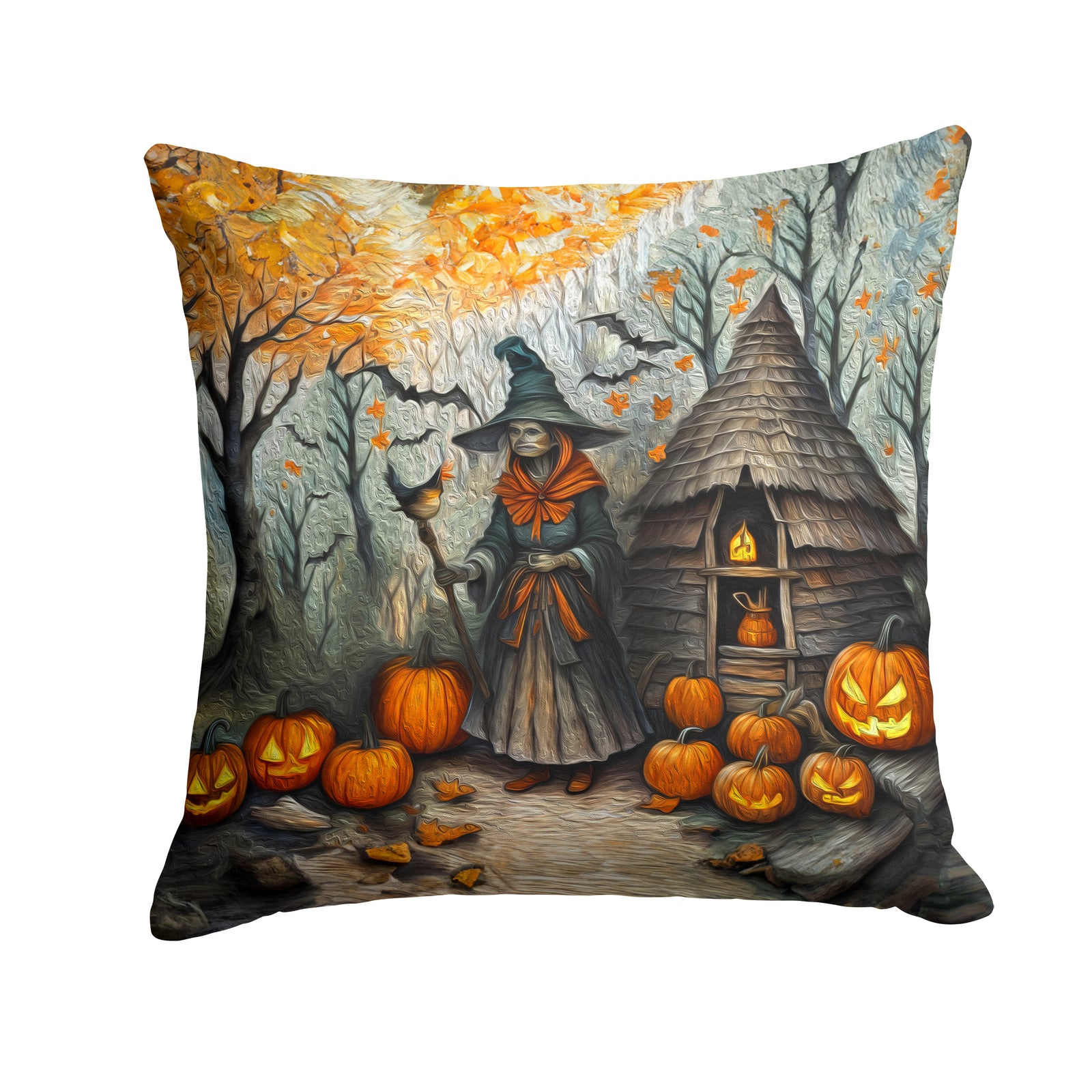 Buy this Slavic Witch Spooky Halloween Fabric Decorative Pillow