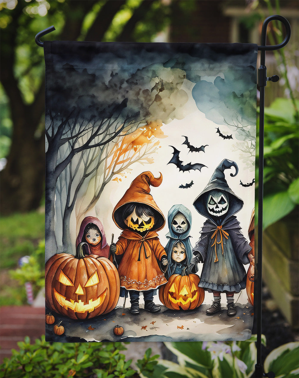 Trick or Treaters Spooky Halloween Garden Flag