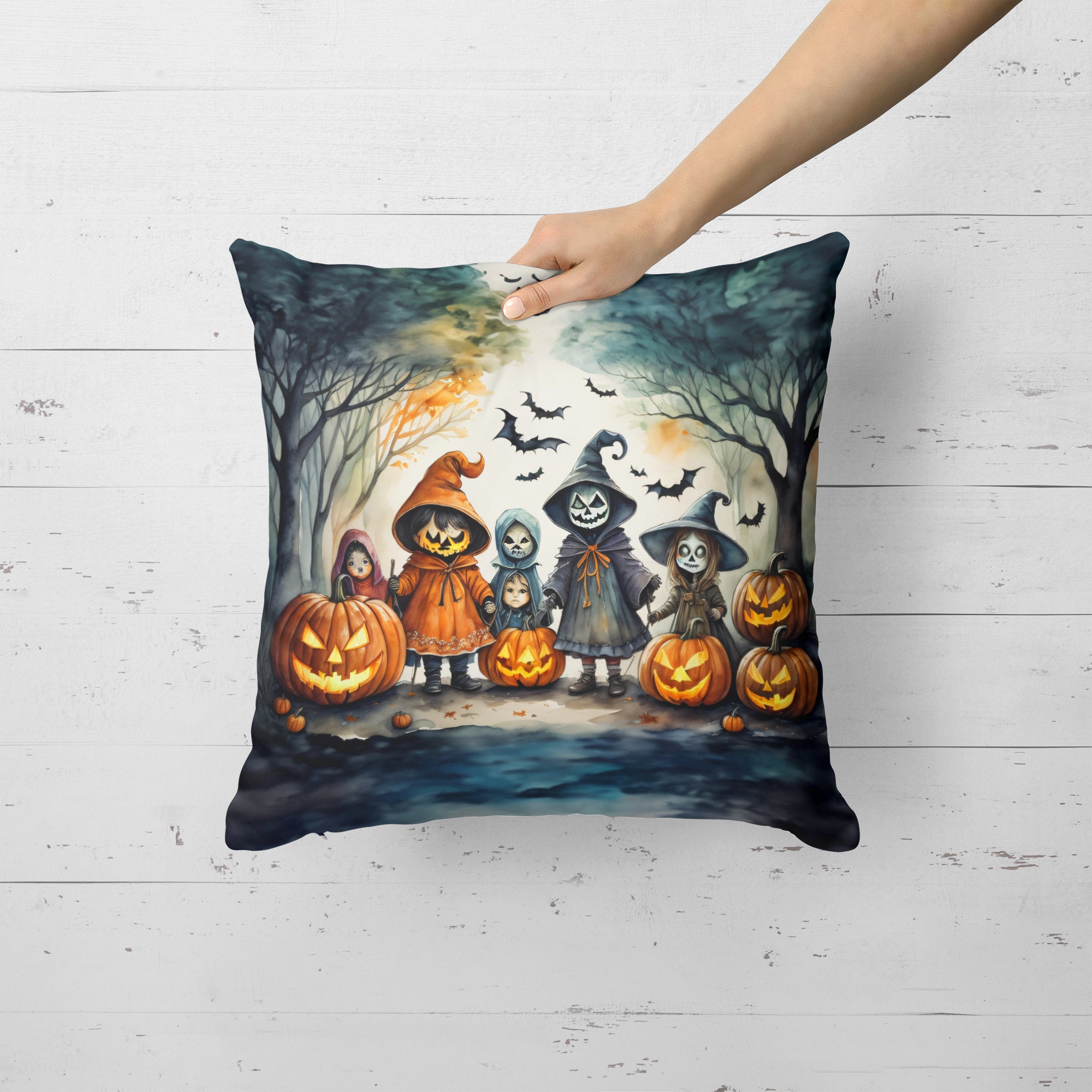 Buy this Trick or Treaters Spooky Halloween Fabric Decorative Pillow