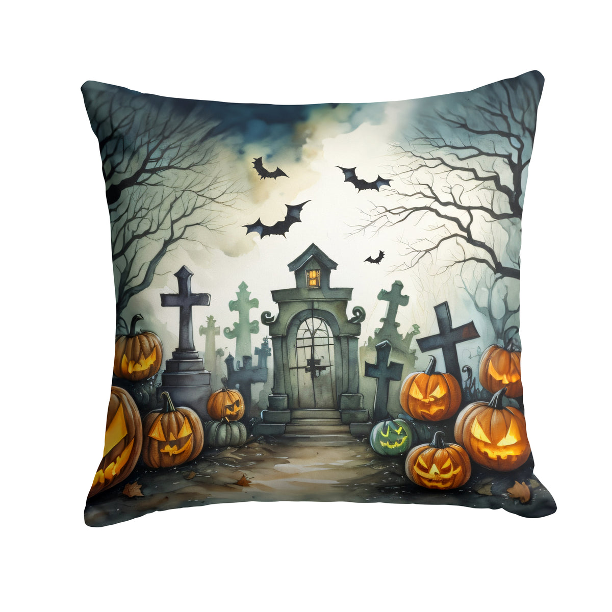 Buy this Graveyard Spooky Halloween Fabric Decorative Pillow