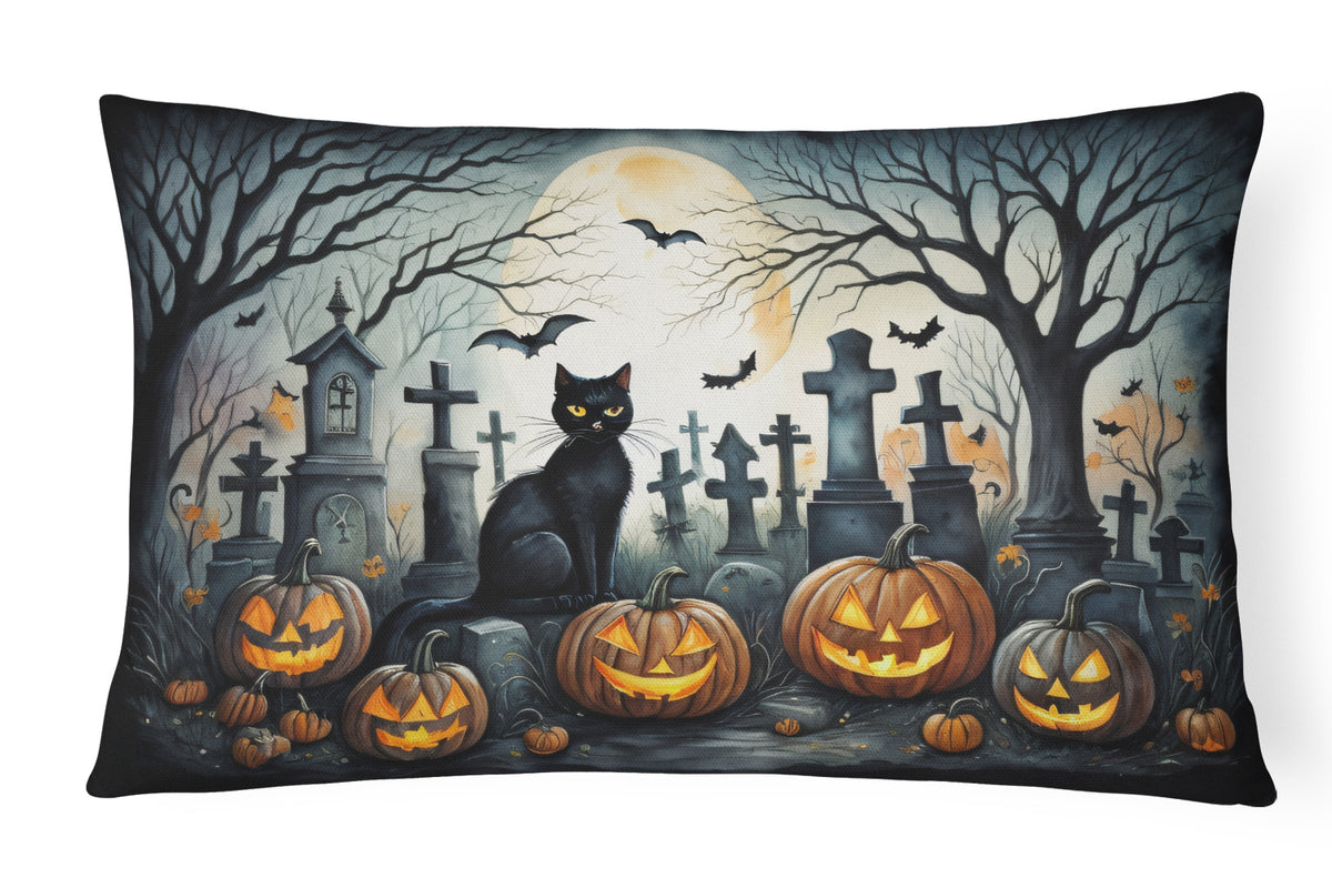 Buy this Black Cat Spooky Halloween Fabric Decorative Pillow