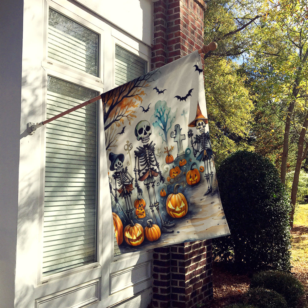 Calacas Skeletons Spooky Halloween House Flag