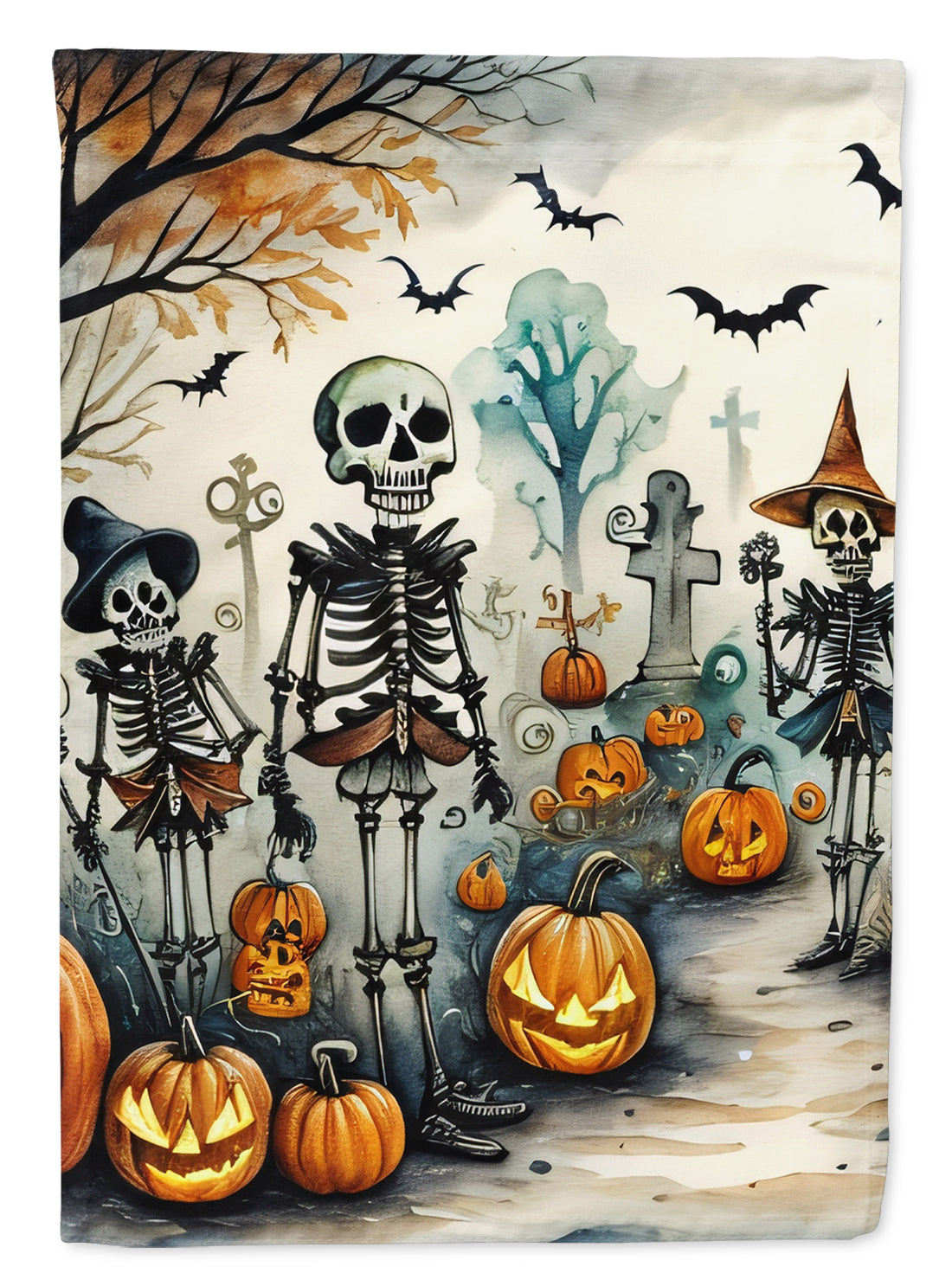 Buy this Calacas Skeletons Spooky Halloween House Flag